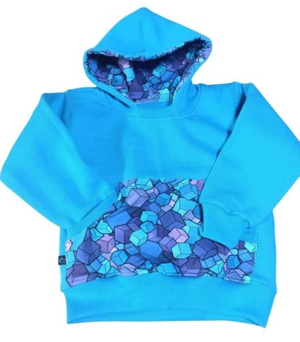 Hřejivá mikina - kostky - Velikost : 92/98