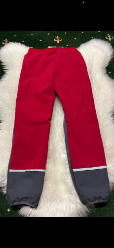 Červené zimní soft kalhoty vel. 134-140