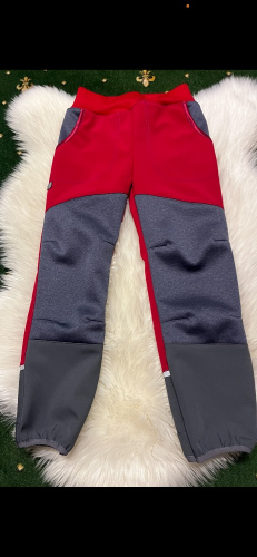 Červené zimní soft kalhoty vel. 134-140